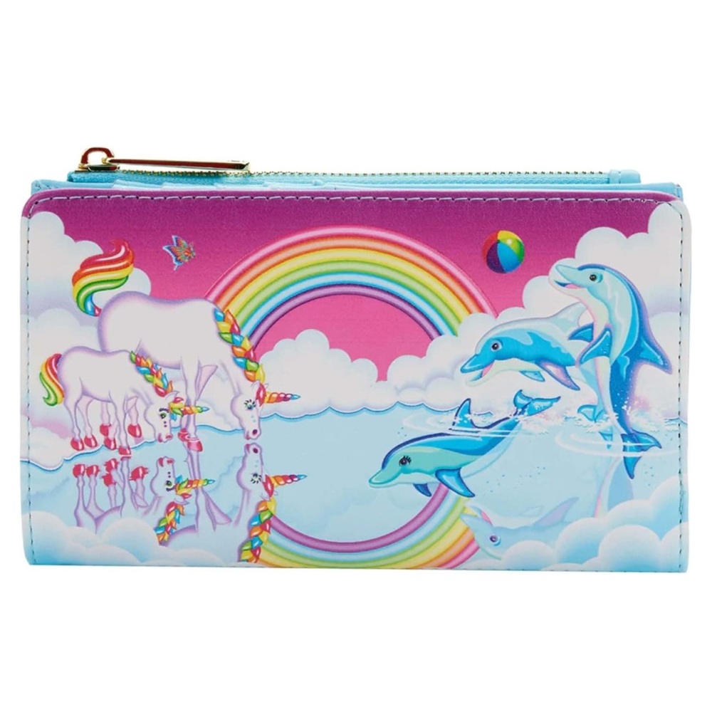 💕🌈Loungefly x Lisa Frank Unicorn Markie Reflection Faux Leather Wallet NWT🌈💕